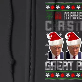 Trump Mugshot Make Christmas Great Again Funny Ugly Full Zip Hoodie