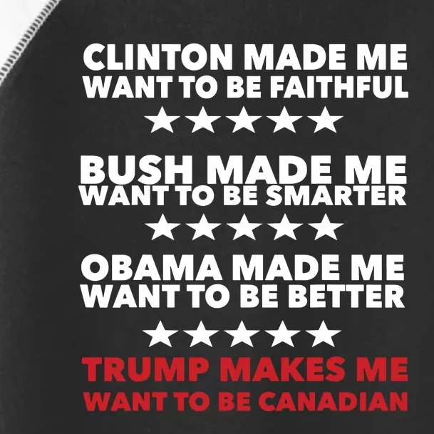 Trump Makes Me Want To Be Canadian Funny Political Toddler Fine Jersey T-Shirt