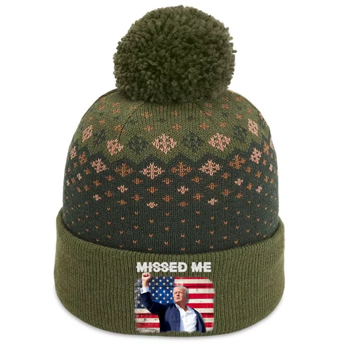 Trump Missed Me Pennsylvania Rally Patriot Usa 2024 Shot The Baniff Cuffed Pom Beanie