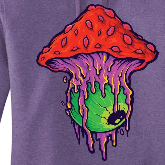 Trippy Melting Mushroom Women's Pullover Hoodie