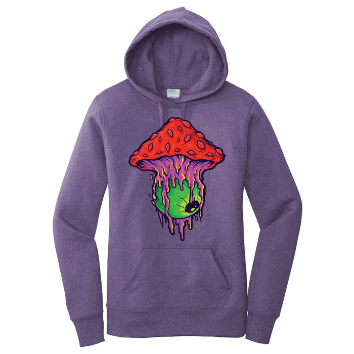 Trippy Melting Mushroom Women's Pullover Hoodie