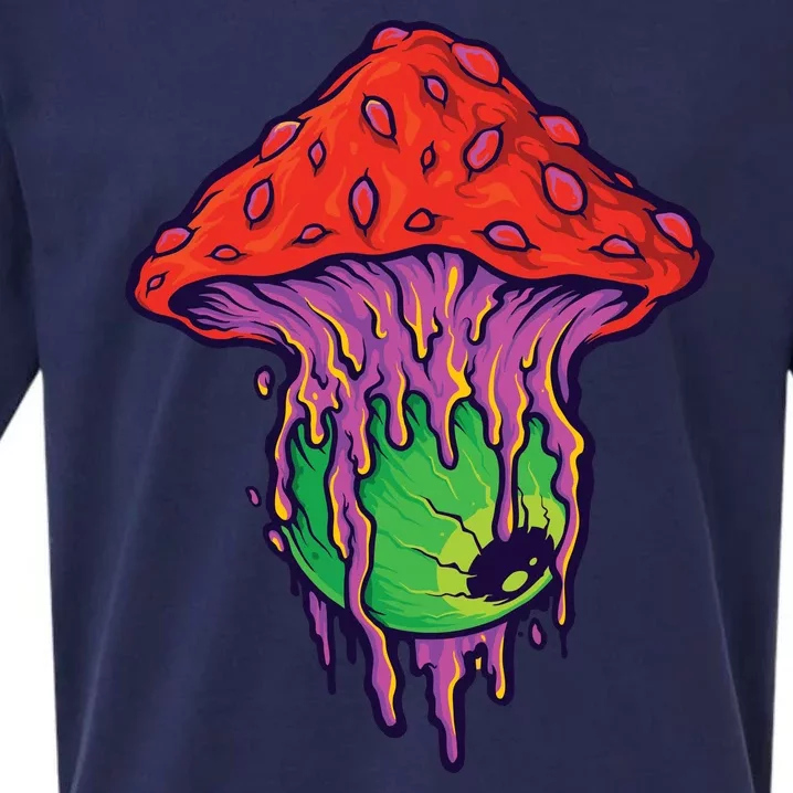 Trippy Melting Mushroom Sueded Cloud Jersey T-Shirt