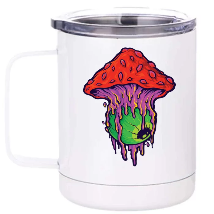 Trippy Melting Mushroom Front & Back 12oz Stainless Steel Tumbler Cup