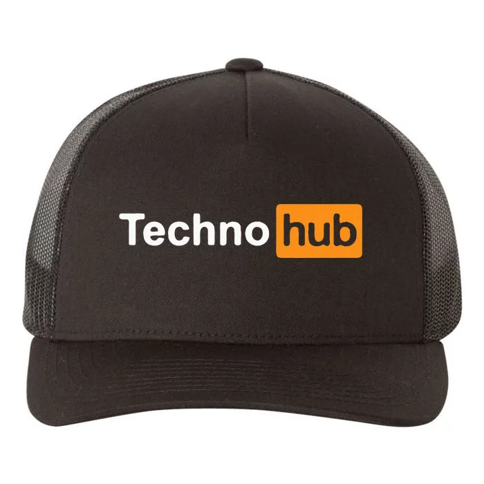 Techno Music Minimal Hard Clubbing Funny Festival Hub Dj Yupoong Adult 5-Panel Trucker Hat