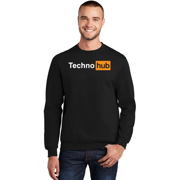 Techno Music Minimal Hard Clubbing Funny Festival Hub Dj Sweatshirt