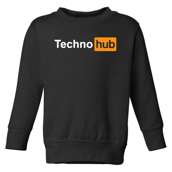 Techno Music Minimal Hard Clubbing Funny Festival Hub Dj Toddler Sweatshirt