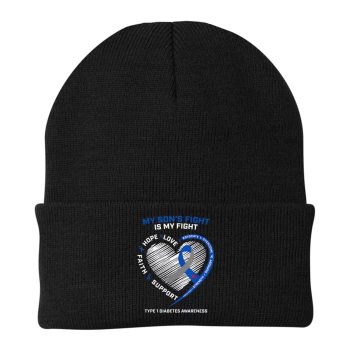 T1d Mom My SonS Fight Is My Fight Type 1 Diabetes Awareness Knit Cap Winter Beanie