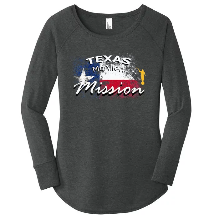 Texas Mcallen Mormon Lds Mission Missionary Women's Perfect Tri Tunic Long Sleeve Shirt