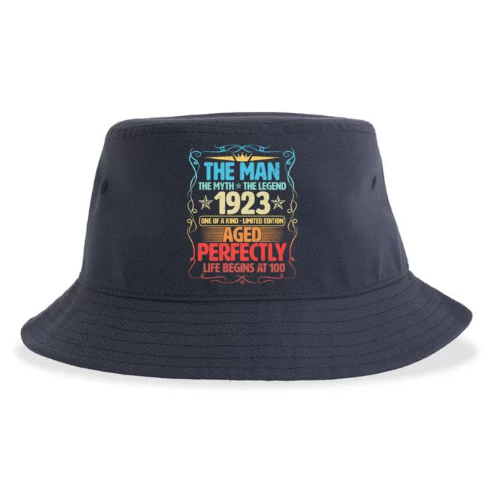 The Man Myth Legend 1923 Aged Perfectly 100th Birthday Sustainable Bucket Hat