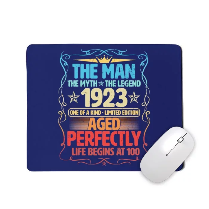 The Man Myth Legend 1923 Aged Perfectly 100th Birthday Mousepad