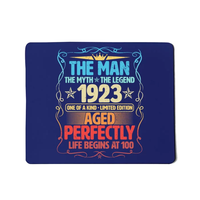 The Man Myth Legend 1923 Aged Perfectly 100th Birthday Mousepad