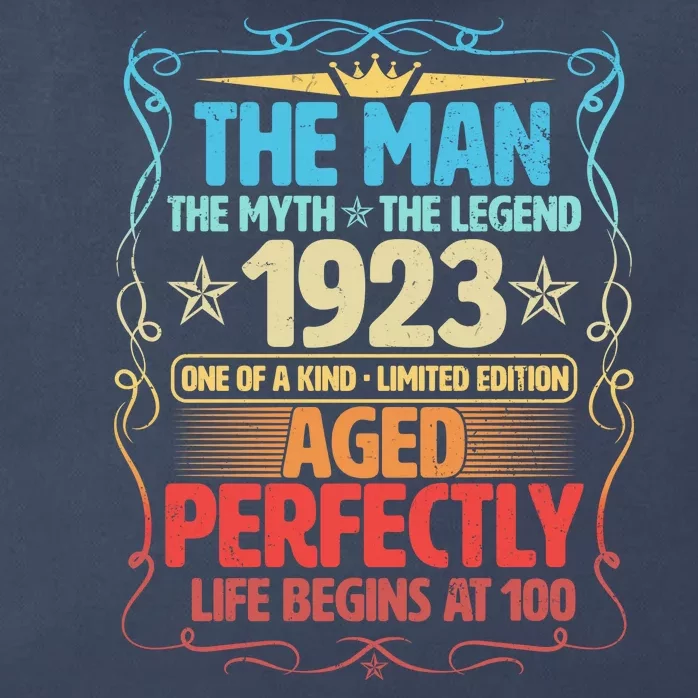 The Man Myth Legend 1923 Aged Perfectly 100th Birthday Zip Tote Bag