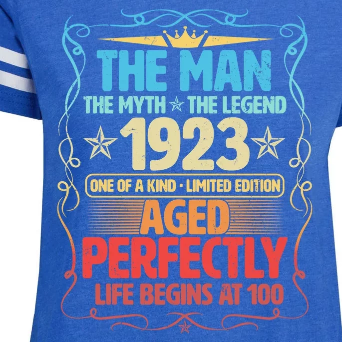 The Man Myth Legend 1923 Aged Perfectly 100th Birthday Enza Ladies Jersey Football T-Shirt