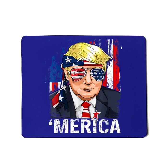 Trump Merica Murica 4th Of July American Flag Funny Gift Mousepad