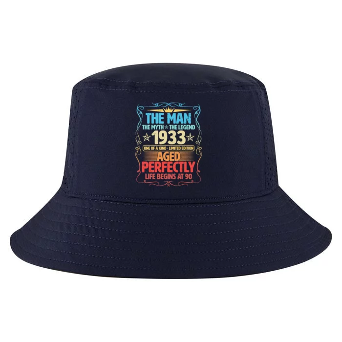 The Man Myth Legend 1933 Aged Perfectly 90th Birthday Cool Comfort Performance Bucket Hat