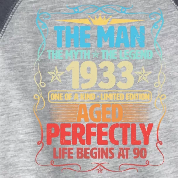 The Man Myth Legend 1933 Aged Perfectly 90th Birthday Toddler Fine Jersey T-Shirt