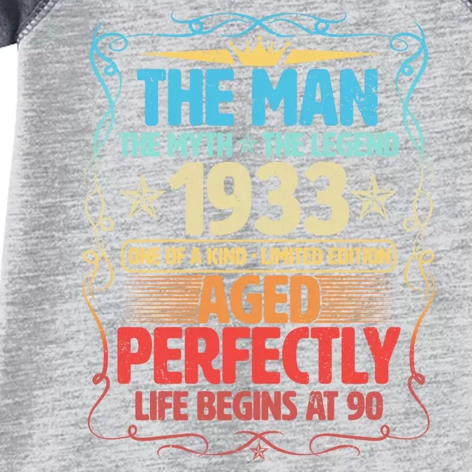 The Man Myth Legend 1933 Aged Perfectly 90th Birthday Infant Baby Jersey Bodysuit