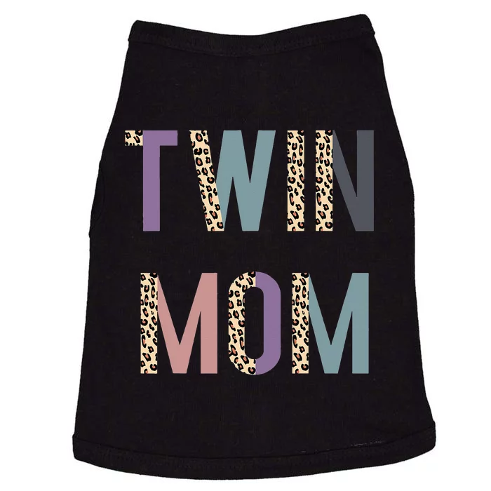 Twin Mom Mother's Day Twin Mom Leopard Doggie Tank