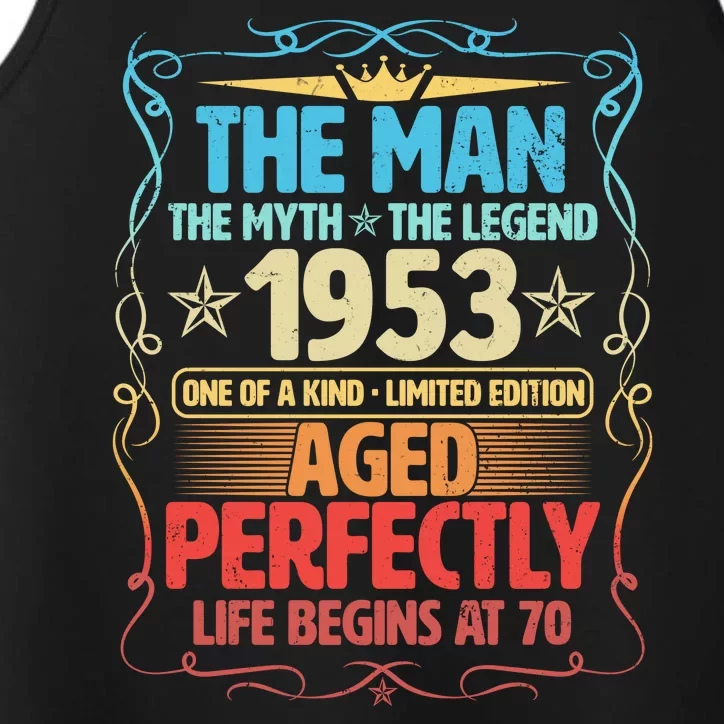 The Man Myth Legend 1953 Aged Perfectly 70th Birthday Performance Tank