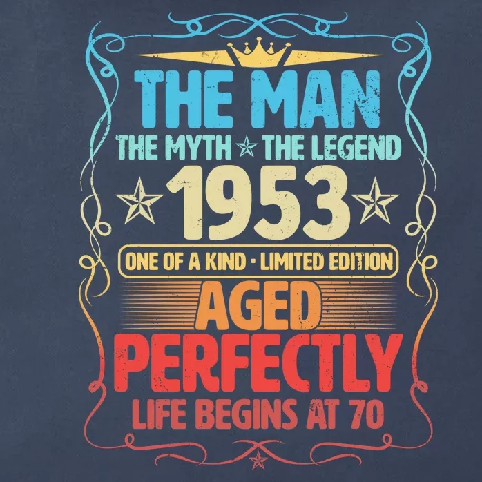 The Man Myth Legend 1953 Aged Perfectly 70th Birthday Zip Tote Bag