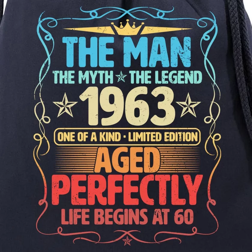 The Man Myth Legend 1963 Aged Perfectly 60th Birthday Drawstring Bag