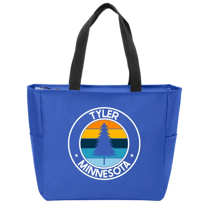 Tyler Minnesota Mn Usa City Pride Retro Sunset Gift Zip Tote Bag