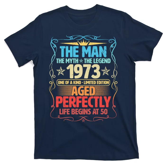 The Man Myth Legend 1973 Aged Perfectly 50th Birthday T-Shirt