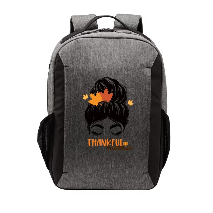 Thankful Mama Messy Bun Autumn Vector Backpack