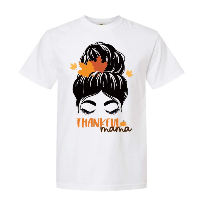 Thankful Mama Messy Bun Autumn Garment-Dyed Heavyweight T-Shirt