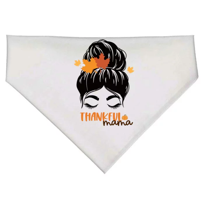 Thankful Mama Messy Bun Autumn USA-Made Doggie Bandana