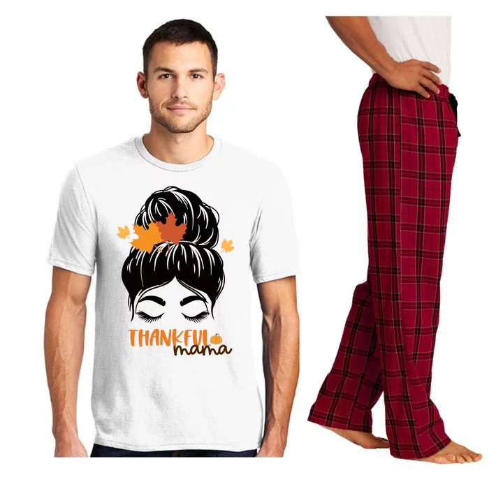 Thankful Mama Messy Bun Autumn Pajama Set