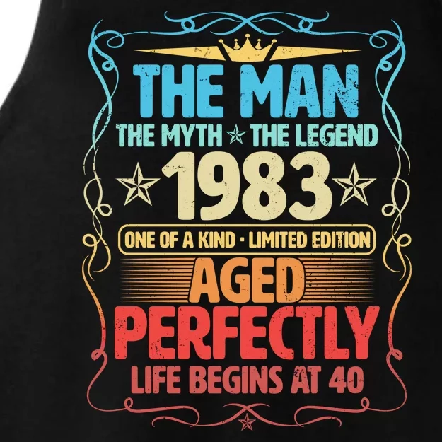 The Man Myth Legend 1983 Aged Perfectly 40th Birthday Ladies Tri-Blend Wicking Tank