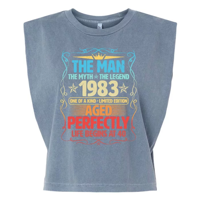 The Man Myth Legend 1983 Aged Perfectly 40th Birthday Garment-Dyed Women's Muscle Tee