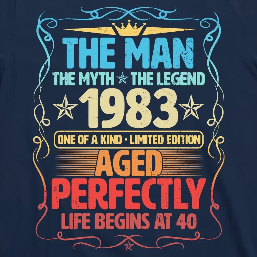 The Man Myth Legend 1983 Aged Perfectly 40th Birthday T-Shirt