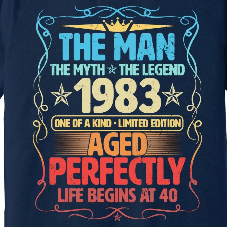 The Man Myth Legend 1983 Aged Perfectly 40th Birthday Premium T-Shirt