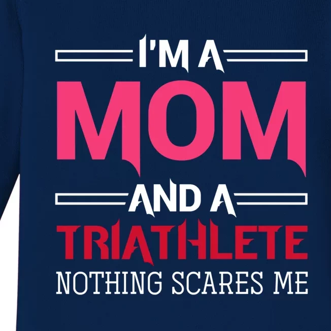 Triathlete Mom Mothers Day Gift Triathlon Gift Baby Long Sleeve Bodysuit