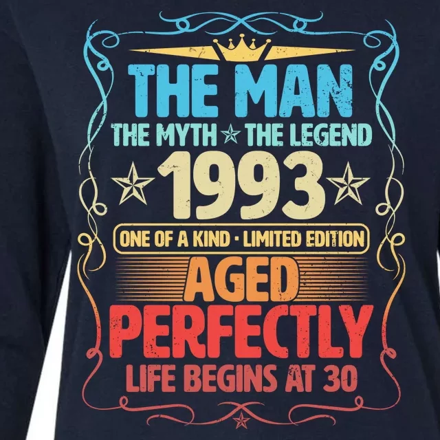 The Man Myth Legend 1993 Aged Perfectly 30th Birthday Womens Cotton Relaxed Long Sleeve T-Shirt