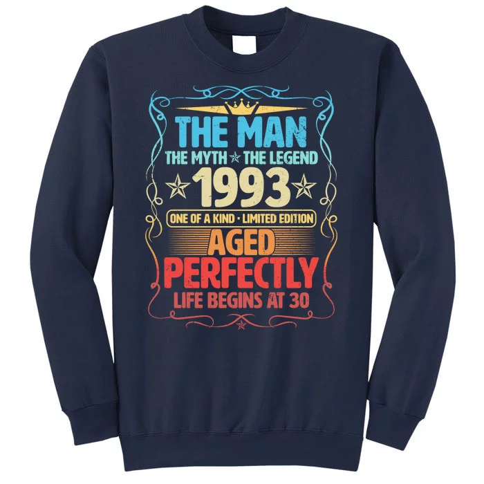 The Man Myth Legend 1993 Aged Perfectly 30th Birthday Sweatshirt