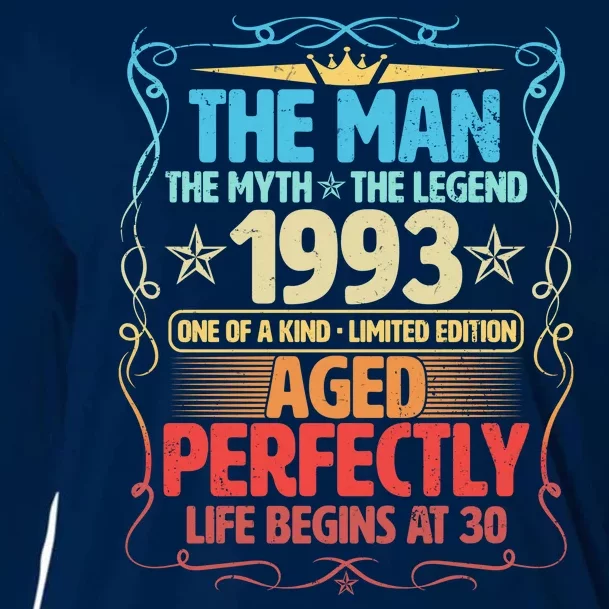 The Man Myth Legend 1993 Aged Perfectly 30th Birthday Cooling Performance Long Sleeve Crew