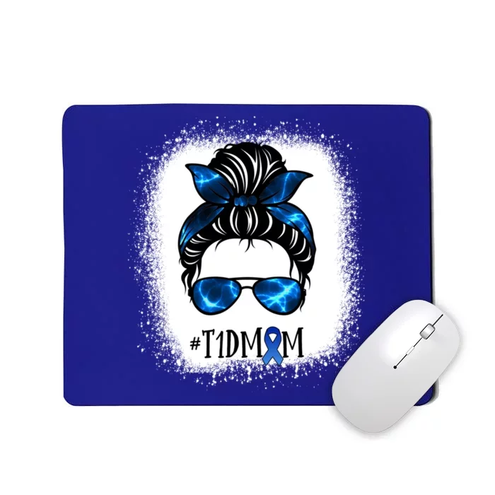 T1d Mom Messy Bun Type 1 Diabetes Awareness Wife Mother Cool Gift Mousepad