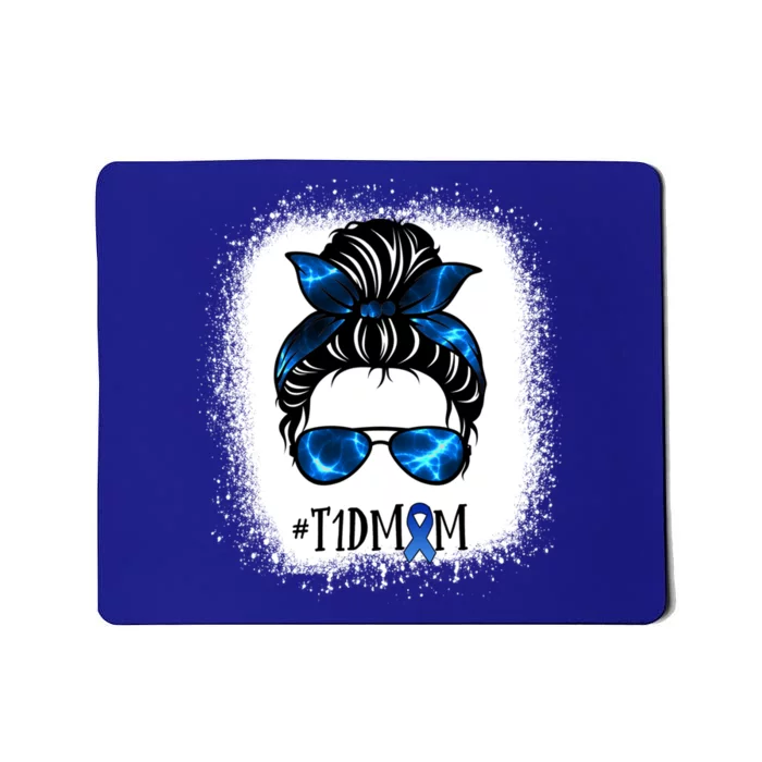 T1d Mom Messy Bun Type 1 Diabetes Awareness Wife Mother Cool Gift Mousepad