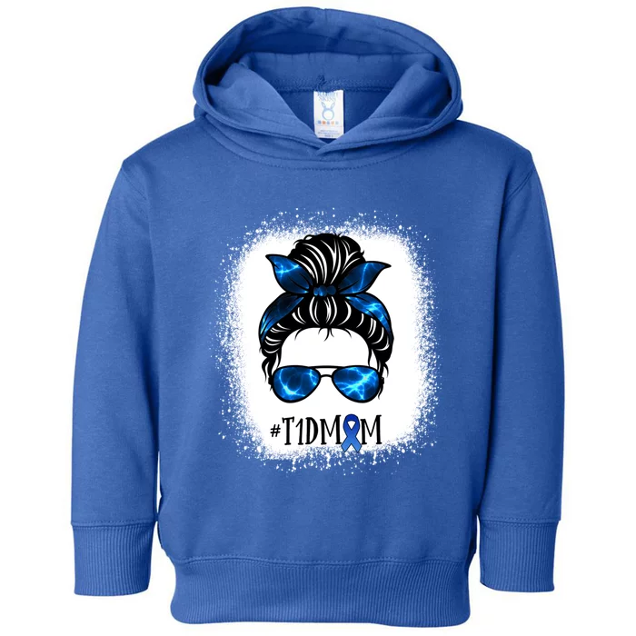 T1d Mom Messy Bun Type 1 Diabetes Awareness Wife Mother Cool Gift Toddler Hoodie