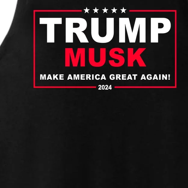 Trump Musk Make America Great Again 2024 Election Ladies Tri-Blend Wicking Tank