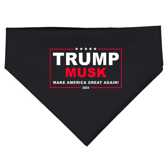 Trump Musk Make America Great Again 2024 Election USA-Made Doggie Bandana