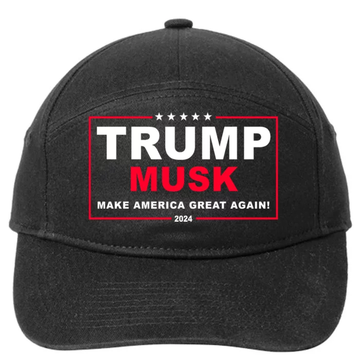 Trump Musk Make America Great Again 2024 Election 7-Panel Snapback Hat