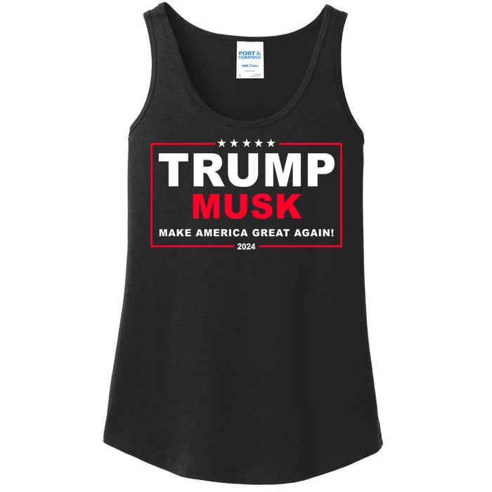 Trump Musk Make America Great Again 2024 Election Ladies Essential Tank