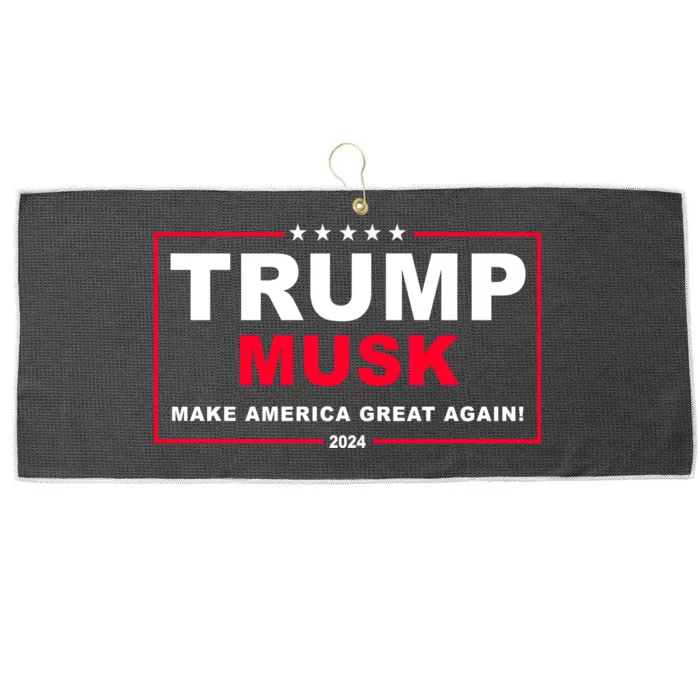 Trump Musk Make America Great Again 2024 Election Large Microfiber Waffle Golf Towel