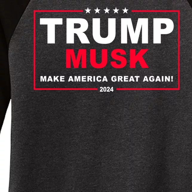 Trump Musk Make America Great Again 2024 Election Women's Tri-Blend 3/4-Sleeve Raglan Shirt