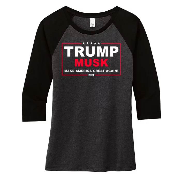 Trump Musk Make America Great Again 2024 Election Women's Tri-Blend 3/4-Sleeve Raglan Shirt