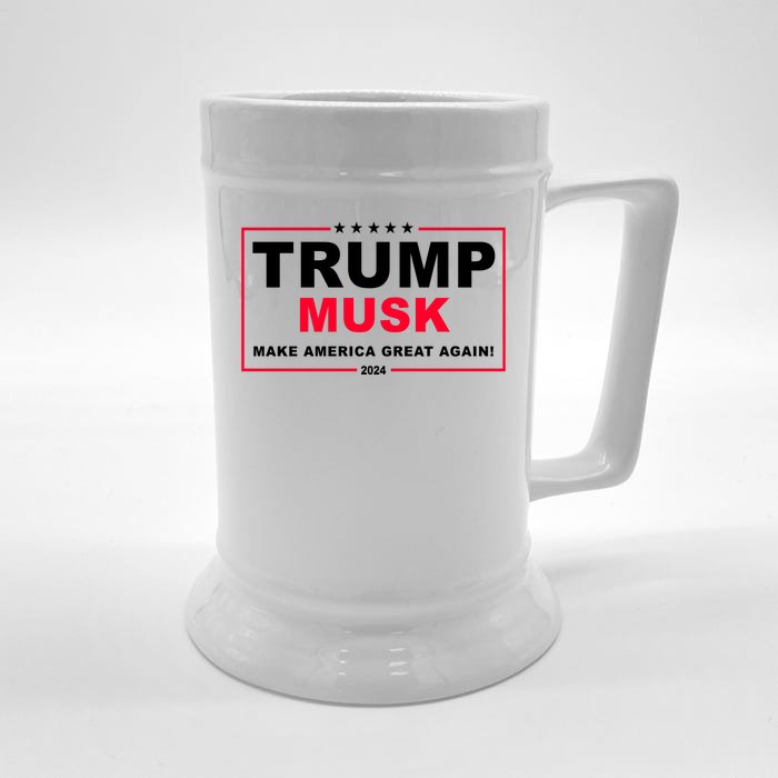 Trump Musk Make America Great Again 2024 Election Front & Back Beer Stein